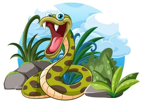 Scary Snake Ready to Attack Illustrazione stock