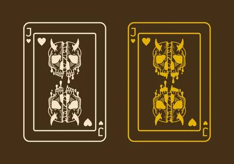 Scary split skull card illustration design Illustrazione stock