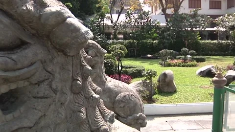 Scary statues in thai temple Stock Footage 149234213