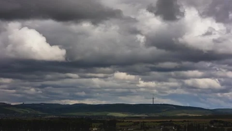 Scary stormy dark clouds are moving across the sky Stock Footage 246967252