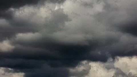 Scary stormy dark clouds are moving across the sky. Bad weather Stock Footage 246969505