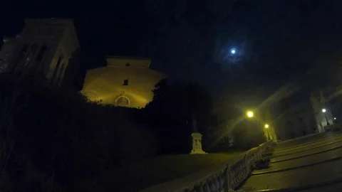 Scary street with Moonlight Video stock 101002057