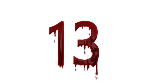 Scary superstition number 13, symbol of ... | Stock Video | Pond5