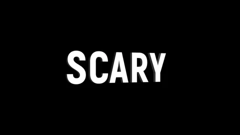 Scary text 3D word rotation animation video effect for trailer title Video stock 313715409