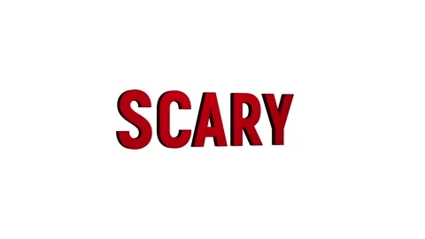 Scary text 3D word rotation animation video effect for trailer title Stock Footage 313715433