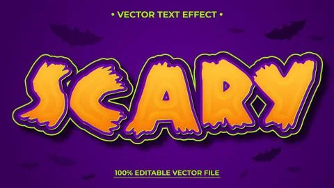 Scary text effect, 3d editable Halloween spooky theme style font template Stock Illustration