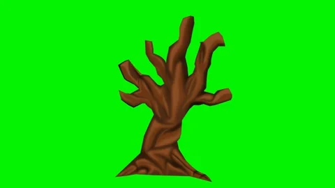 Scary tree animation with big branches Stock Footage 245057314