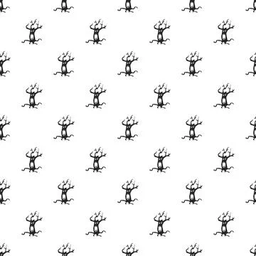 Scary tree pattern seamless Stock Illustration
