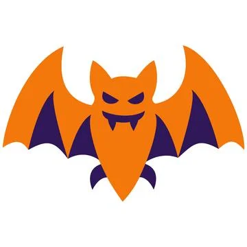 Scary vampire bat flat icon for Halloween night Illustration