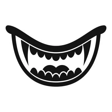 Scary vampire showing teeth baring fangs in simple style Illustrazione stock