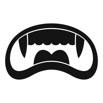 Scary vampire teeth baring fangs in simple style for halloween decoration Stock Illustration