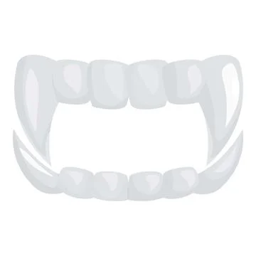 Scary vampire teeth showing fangs biting Illustrazione stock