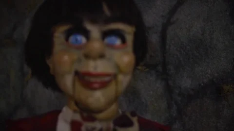 Scary Ventriloquist dummy doll - horror fear monster Stock Footage 70791271