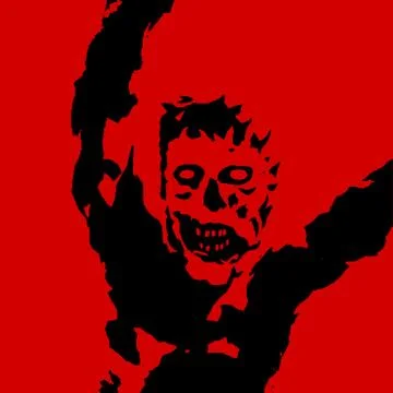 Scary voodoo monster attacks in a nightmare. Vector illustration. Stock Illustration