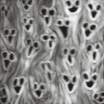 Scary White Ghost Faces Texture Background – Haunting Horror Illustration Stock-Illustration
