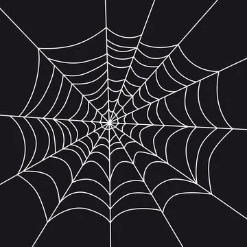 Scary white web on a black background. 스톡 일러스트