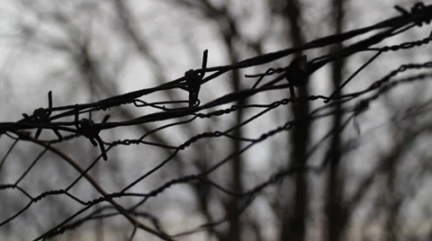 Scary wire. Blurry background. Stock Footage 35407504