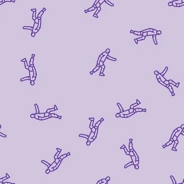 Scary zombie line seamless pattern Stock Illustration