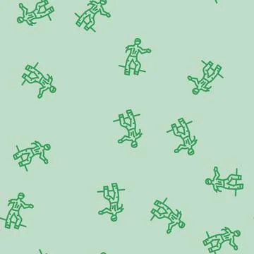 Scary zombie line vector seamless pattern Stock Illustration