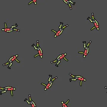 Scary zombie vector seamless pattern Stock Illustration