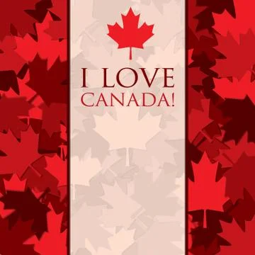 Scatter Canada Day maple leaf card in vector format. イラスト素材