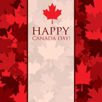Scatter Canada Day maple leaf card in vector format. Stock Illustration
