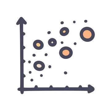 Scatter chart color vector doodle simple icon Stock Illustration