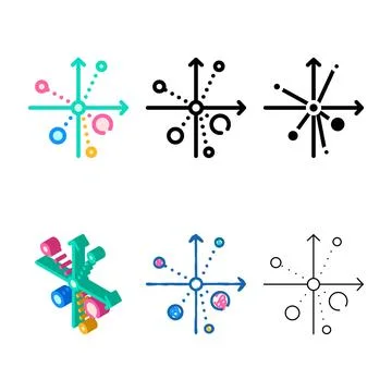 Scatter chart minimal color icon vector flat Stock Illustration
