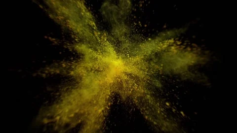 Scatter of colored dry paint on a black background HD Stock Footage 98093107