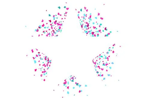 Scatter confetti paper explosion star shape celebration party banner summer Stock Illustration