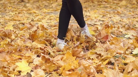 Scatter leaves underfoot Видео 43750020