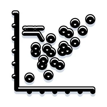 Scatter plot analyzing business data visualization Illustrazione stock