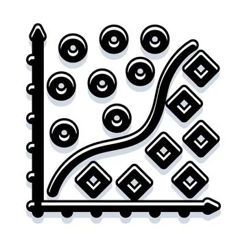 Scatter plot analyzing data points for classification イラスト素材