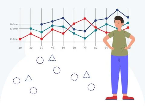 Scatter Plot Concept Illustration Style Stock Illustration