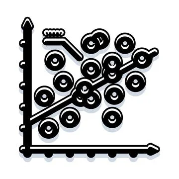 Scatter plot diagram analyzing business data correlation Stock Illustration