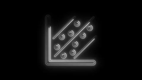 Scatter plot graph animation with glowing neon lines on black background da.. Vídeos de archivo 308191480