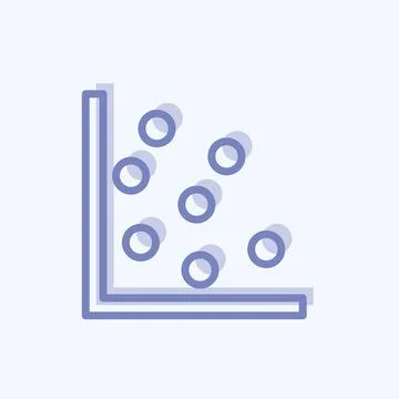 Scatter Plot I Icon in trendy two tone style isolated on soft blue background Ilustración de archivo