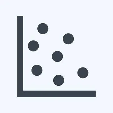 Scatter Plot I Icon in trendy glyph style isolated on soft blue background Ilustración de archivo