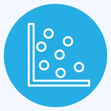 Scatter Plot I Icon in trendy blue eyes style isolated on soft blue backgroun Ilustración de archivo
