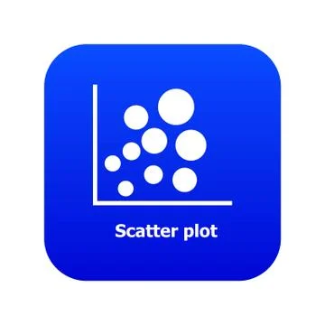 Scatter plot icon blue vector Ilustración de archivo