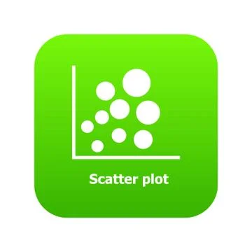 Scatter plot icon green Ilustración de archivo