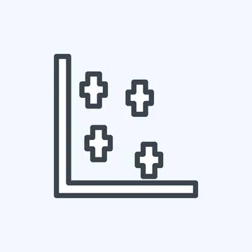 Scatter Plot II Icon in trendy line style isolated on soft blue background Ilustración de archivo