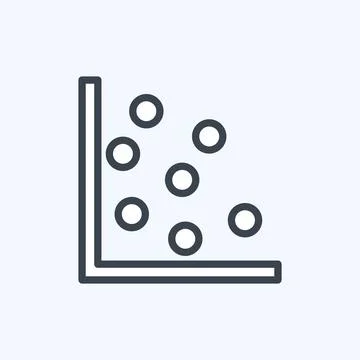 Scatter Plot II Icon in trendy line style isolated on soft blue background Ilustración de archivo