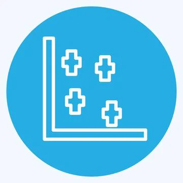 Scatter Plot II Icon in trendy blue eyes style isolated on soft blue backgrou Ilustración de archivo