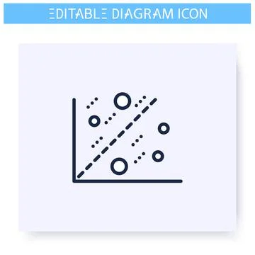 Scatter plot line icon. Editable illustration Ilustración de archivo
