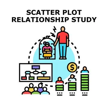 Scatter plot relationship study concept vector illustration 库存插图