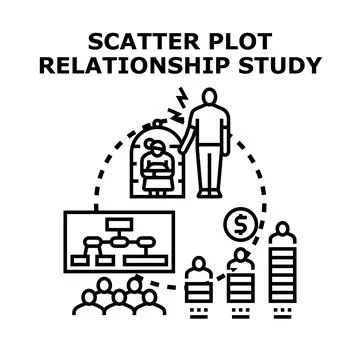 Scatter plot relationship study concept vector illustration Stock Illustration
