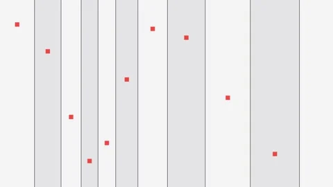 A scatter plot showing data points distributed across a white background Stock Footage 335146086