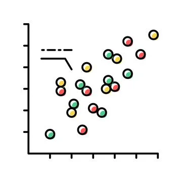 Scatter plots color icon vector illustration Stock Illustration