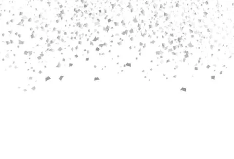 Scatter of silver confetti, paper falling reward congratulation celebration Illustrazione stock